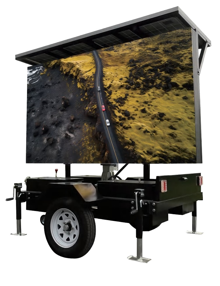 Solar powered trailer-mounted LED sign for sale